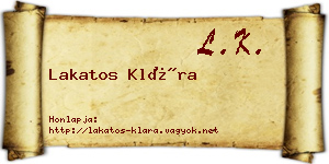 Lakatos Klára névjegykártya