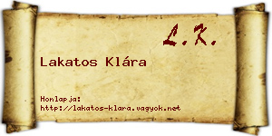 Lakatos Klára névjegykártya
