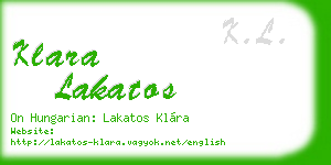klara lakatos business card